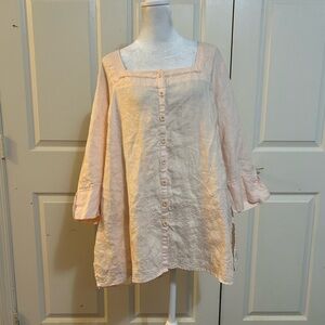 Autograph pink linen top, 3X